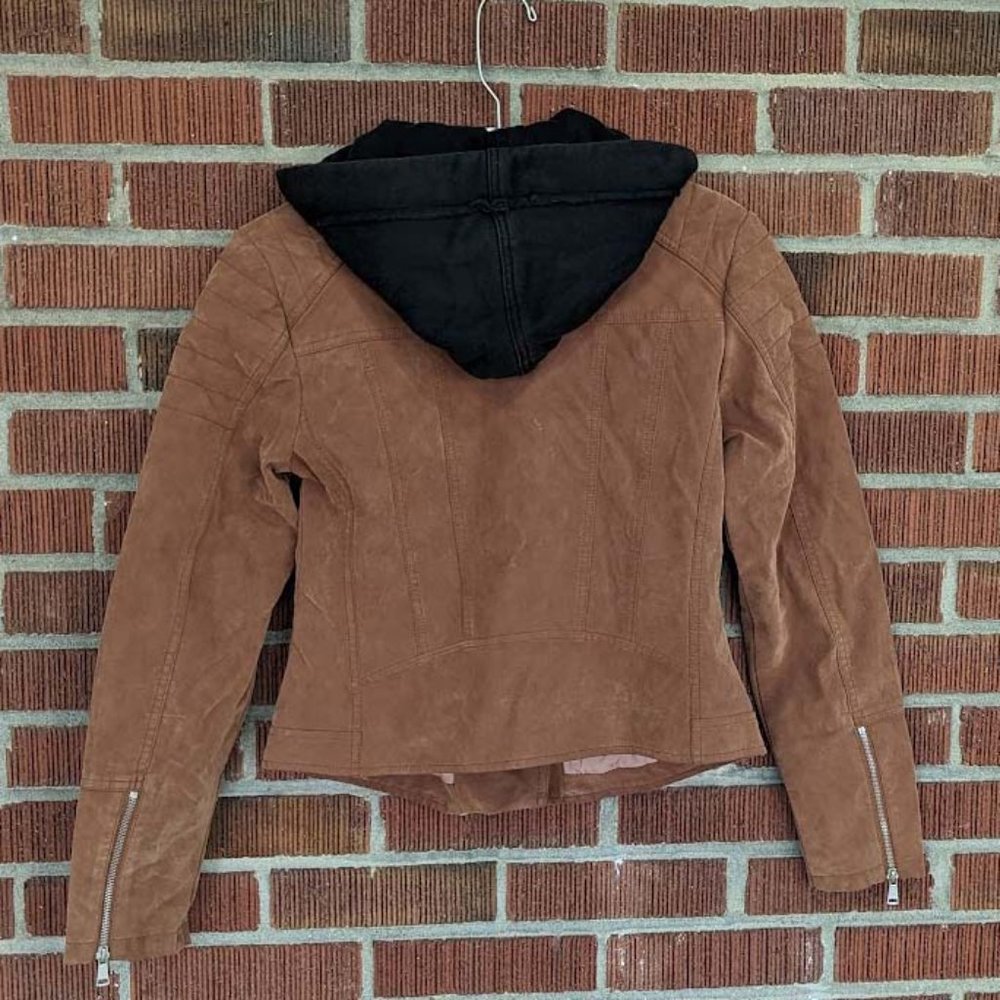 Free People Suede Moto Jacket in Saddle Brown - Picture 9 of 11